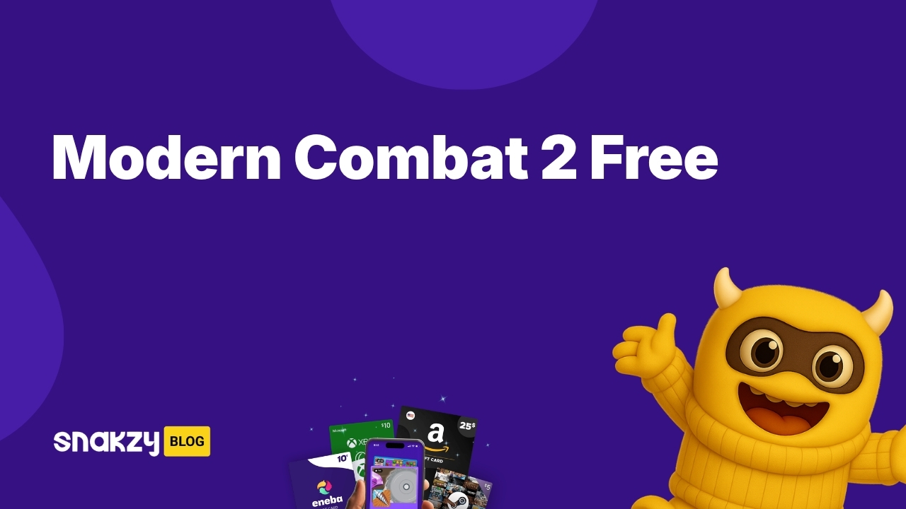Featured image card for getting Modern Combat 2 APK safely and free through Snakzy rewards.