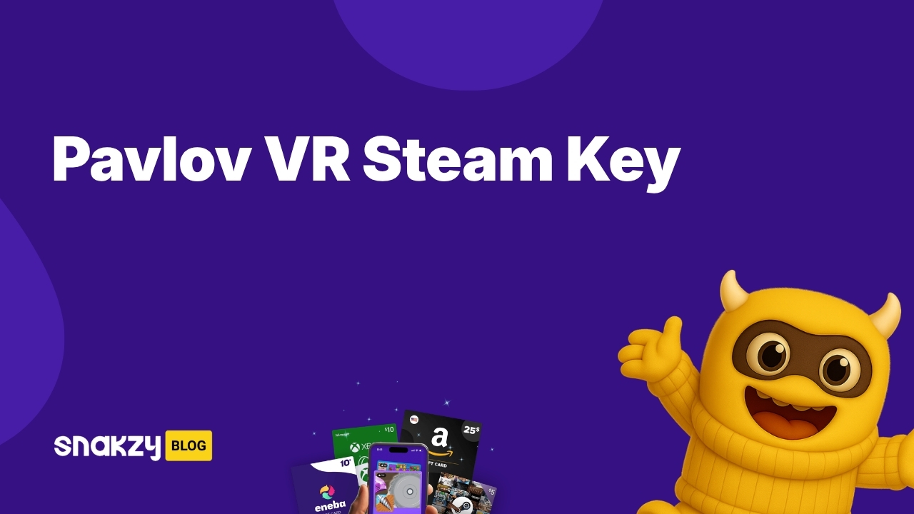 Featured card showing how to earn a Pavlov steam key for free using Snakzy rewards.