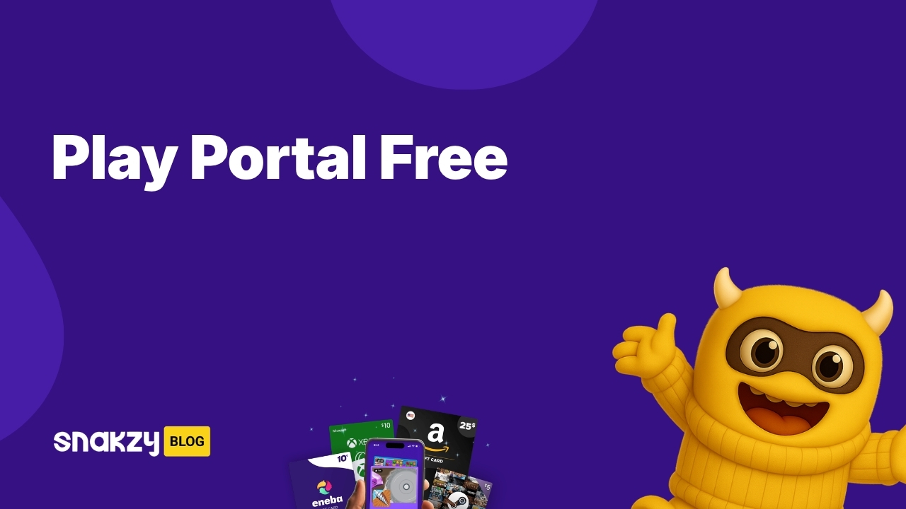 Featured image card for the Snakzy guide on how to get portal free through earned Steam gift cards.