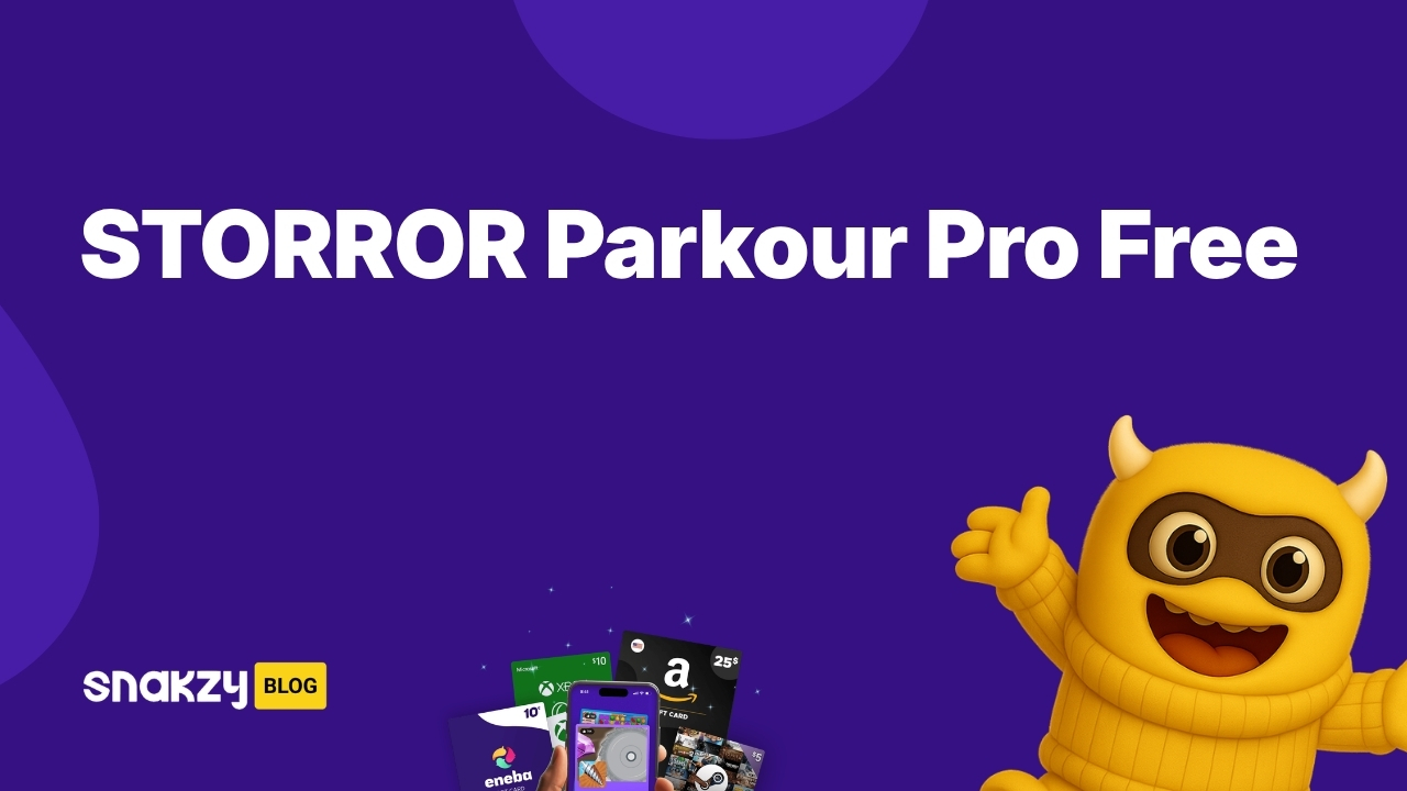 Featured card for getting STORROR Parkour Pro free on Steam through the Snakzy rewards app.