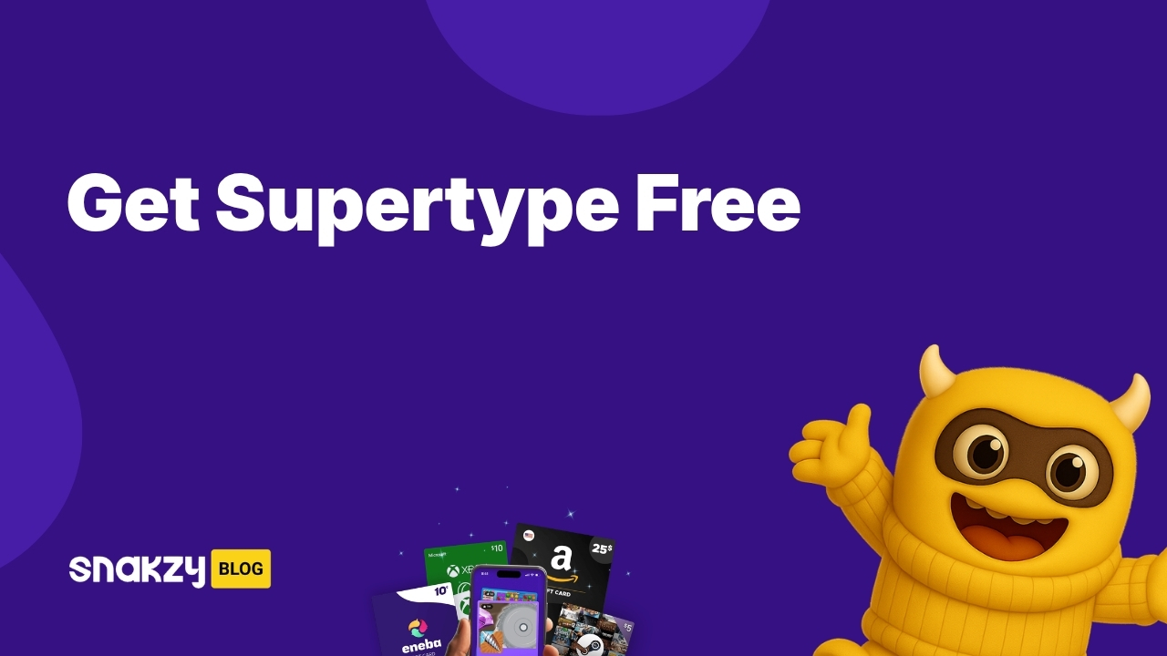 Featured card for a guide on getting the Supertype APK safely and for free through Snakzy.